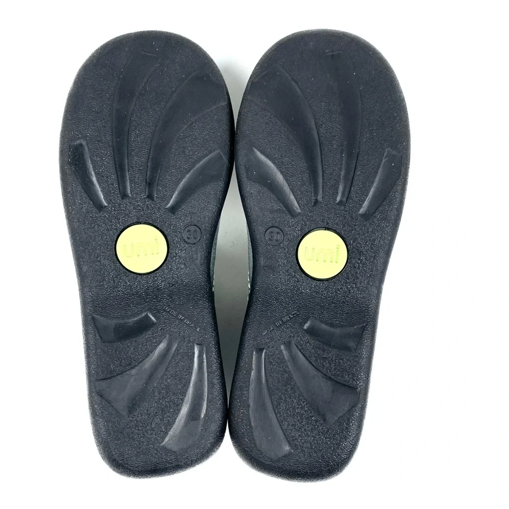 Umi Girls Gray/Green Leather Mary Janes Size 12 (30)